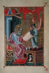 Arm.558, fol.265v San Juan Evangelista, de un libro de evangelios, c.1250