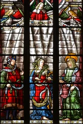 El profeta Daniel, Sibila Cimeria y San Mateo el Evangelista - Vidriera de la capilla Saint Louis, Arnaud de Moles (1470-1520) completada en 1513 - Catedral Sainte Marie d