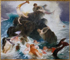 Das Spiel der Najaden - Jugando a las nayades ... (pintura sobre lienzo)