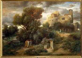 Die Pilger auf dem Weg nach Emmaus - Peregrinos de camino a Emaús ... (pintura sobre lienzo)