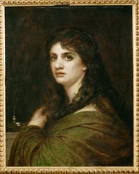 Melancolía - retrato de su hija Clara ... (pintura sobre lienzo)