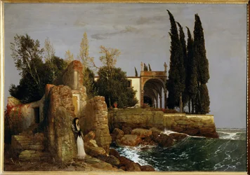 Villa a orillas del mar ... (pintura sobre lienzo)