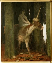 Waldesstille - El silencio de los bosques. ... (pintura sobre madera)