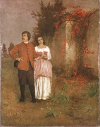 Arnold Böcklin con su esposa
