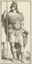 Minerva como personificación de la razón Reede (título sobre el objeto) Cuarenta y una piezas, varias estatuas de Sinne (título de la serie)
