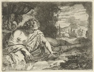 Narciso Escena de estatuas de pecado abiertas al servicio de pintores, estatutarios, etc. (título de la serie)