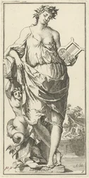 Personificación del arte de cantar Singing Konst (título sobre el objeto) Cuarenta y una piezas, varias estatuas de Sinne (título de la serie)