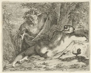 Ninfa dormida espiada por un sátiro
Escenario de imágenes de sinne abierto al servicio de los pintores portaimágenes, etc. (título de la serie)