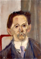 ZEMLINSKY, Alexander von - retrato de Arnold Schoenberg, óleo sobre cartón Compositor y director de orquesta austriaco