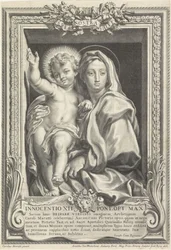 María con el Niño Jesús Spes Nostra Salve (título sobre el objeto)