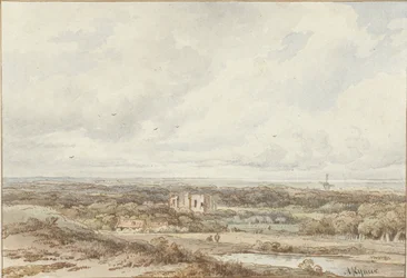 Vista desde las dunas de las ruinas de Brederode