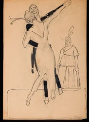 Bailarinas (técnica mixta sobre cartón)