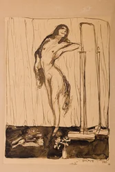 Desnudo femenino, c.1910s (dibujo)