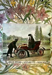 La Belle Otero al volante de un coche De Dion-Bouton