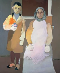 El artista y su madre, hacia 1926-1936, de Arshile Gorky (1904-1948), óleo sobre lienzo