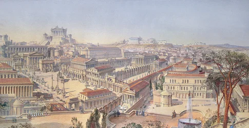Roma como era, restaurada según restos existentes (detalle)
