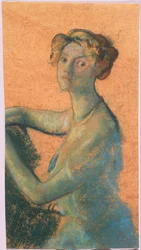 Mujer con Fondo Naranja del libro de A.B. Davies, edición -25, 50