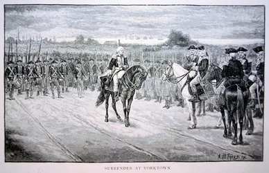 Lord Cornwallis se rinde a George Washington en Yorktown