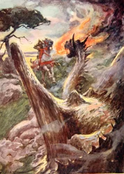 Jorge y el Dragón, c.1925 (litografía en color)