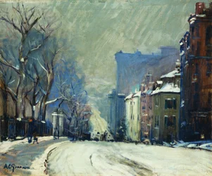 Calle Beacon en invierno