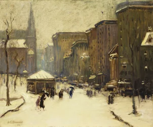 Iglesia de Park Street en la nieve