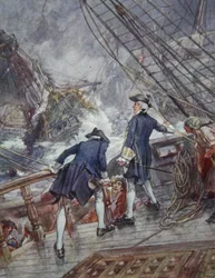 Hawke, ilustración de Drakes Drum y Otras Canciones del Mar de Henry Newbolt, pub. 1905