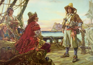 Reclutamiento para un barco pirata en el siglo XVII