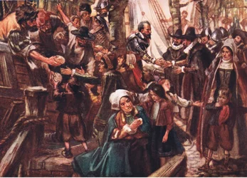 Los muelles estaban llenos de gente famélica, ilustración de Romance de la Historia: Los Países Bajos, años 1920