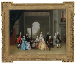 Retrato de grupo de John Offley Crewe y su familia