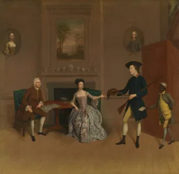 John Orde, su esposa, Anne, su hijo mayor, William, y un criado