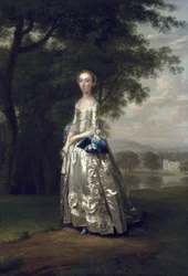 Retrato de una dama en un paisaje