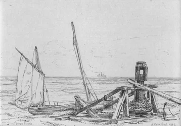 En la playa de Thorpe, 1887