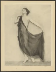 [Desnudo femenino drapeado sobre fondo desnudo]