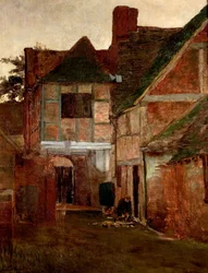 Un antiguo patio de postas, Surrey, 1885