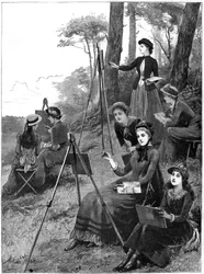 Un club de dibujo de damas, 1885