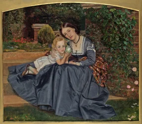 Madre e hijo sentados en el jardín, 1865-70