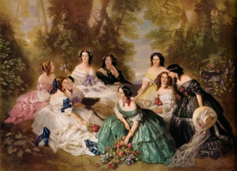 La emperatriz Eugenia rodeada por sus damas de compañía, c. 1920