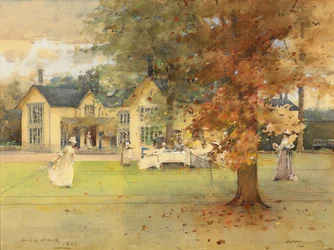 La fiesta de tenis en Marcus, 1889