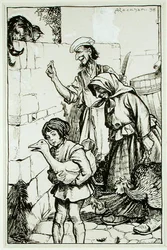 Un gato de Sir Alured Denne, ilustración de 