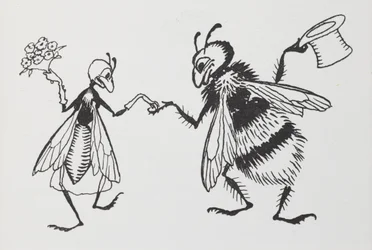 Una mosca y una abeja casándose.