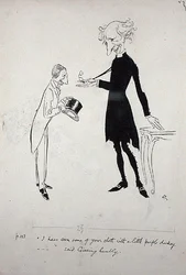 He visto algo de tu tela con un pequeño cuello morado... dijo Gissing humildemente, ilustración de 