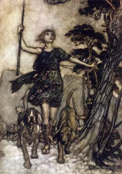 Ilustración de Arthur RACKHAM (1867-1939) para El sueño de una noche de verano de William SHAKESPEARE