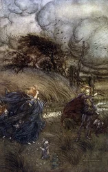 Ilustración de Arthur RACKHAM (1867-1939) para El sueño de una noche de verano de William SHAKESPEARE