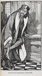 Ilustración de Shylock de El mercader de Venecia