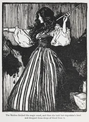 Ilustración de una niña con un vestido a rayas de Sweetheart Roland.