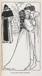 Ilustración de los enamorados de Romeo y Julieta.