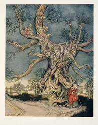 El árbol del Mayor André, de La leyenda de Sleepy Hollow de Washington Irving (1783 - 1859), pub. 1928