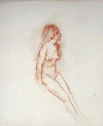 Desnudo, cabeza levantada