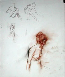 Desnudo sentado