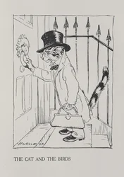 El gato y los pájaros, ilustración de 